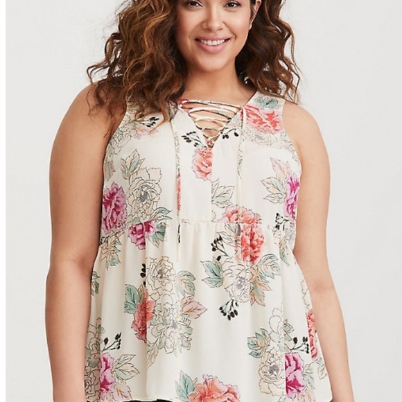 torrid Tops - Torrid babydoll floral tank